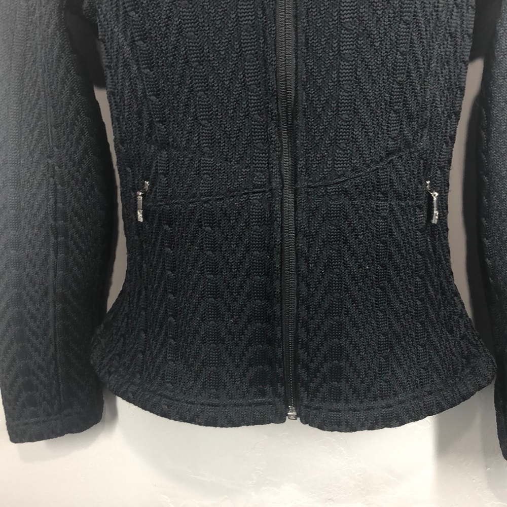 Spyder Black cable knit zip up jacket size small - Picture 3 of 10